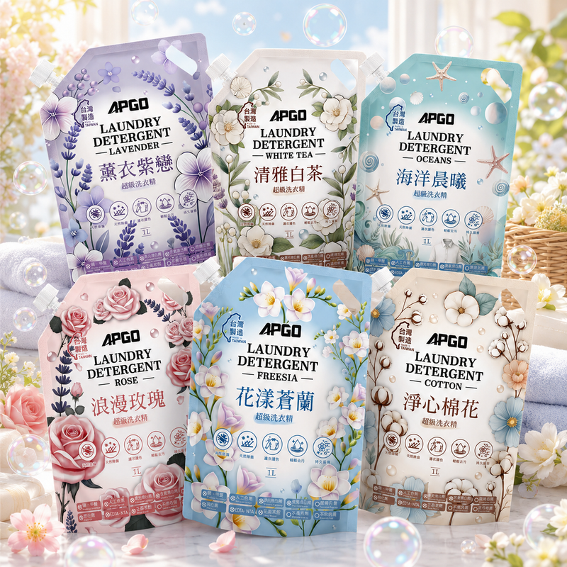 海洋晨曦/淨心棉花/清雅白茶/浪漫玫瑰/花漾蒼蘭/薰衣紫戀 超級洗衣精